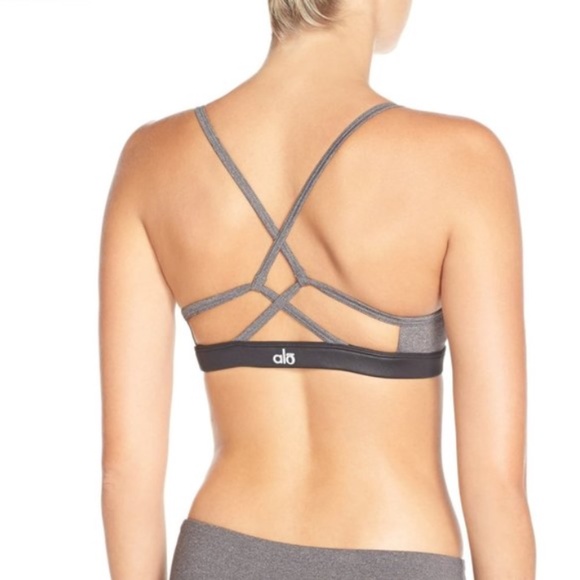 ALO Yoga Other - ALO Yoga Westerly Bra Strappy Back Gray Black